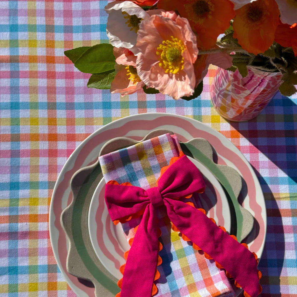Candy Gingham Cotton Tablecloth