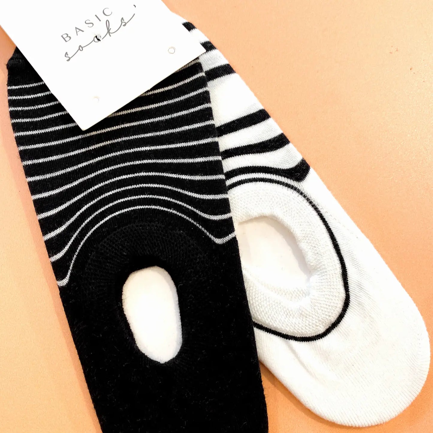 Monochrome Striped Ankle Socks 2 Pack