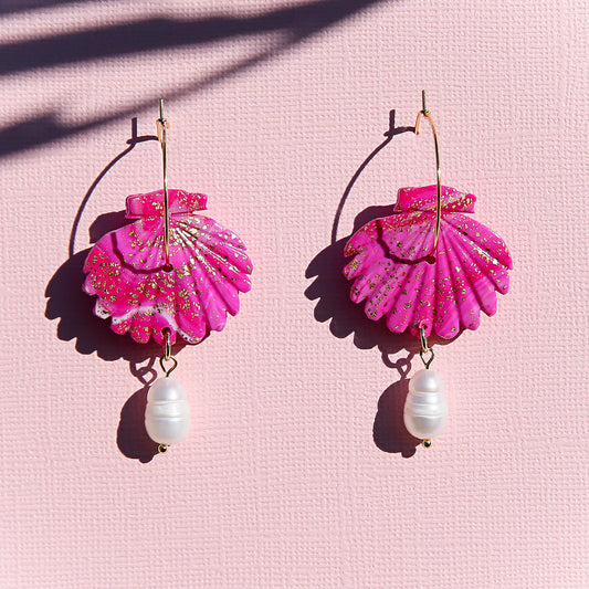 Pearl Pink Shell Earrings