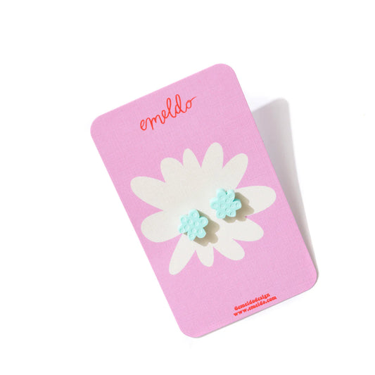 Flower Stud Earrings - Pastel Mint