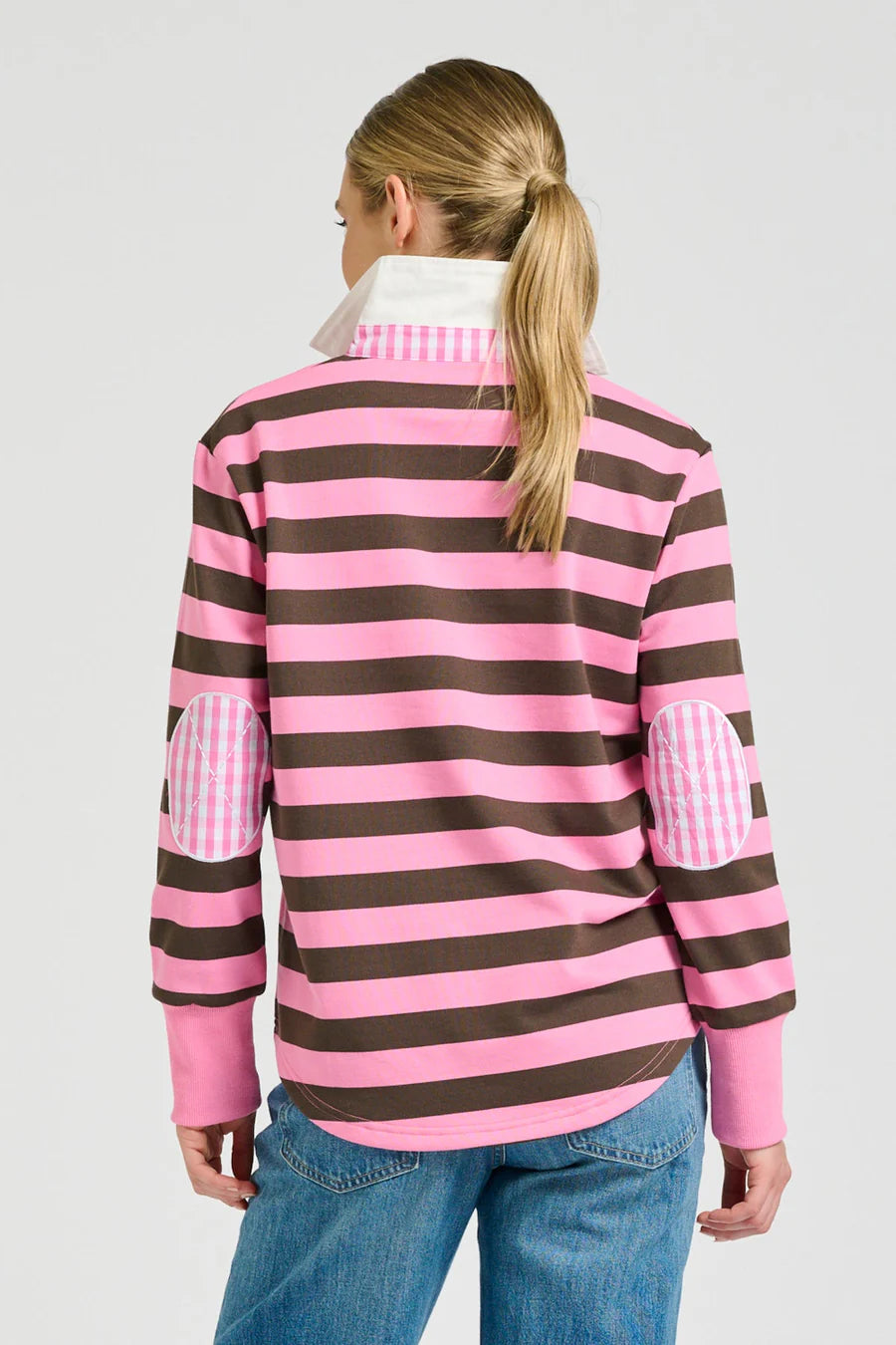 Rugby Sweatshirt - Pink & Chocolate