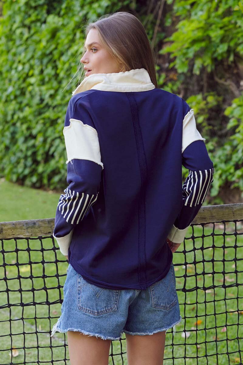 Raw Rugby Sweatshirt - Navy Combo