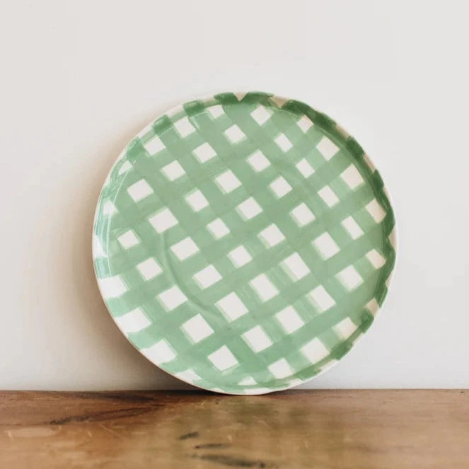 Platter - Mint Green Gingham