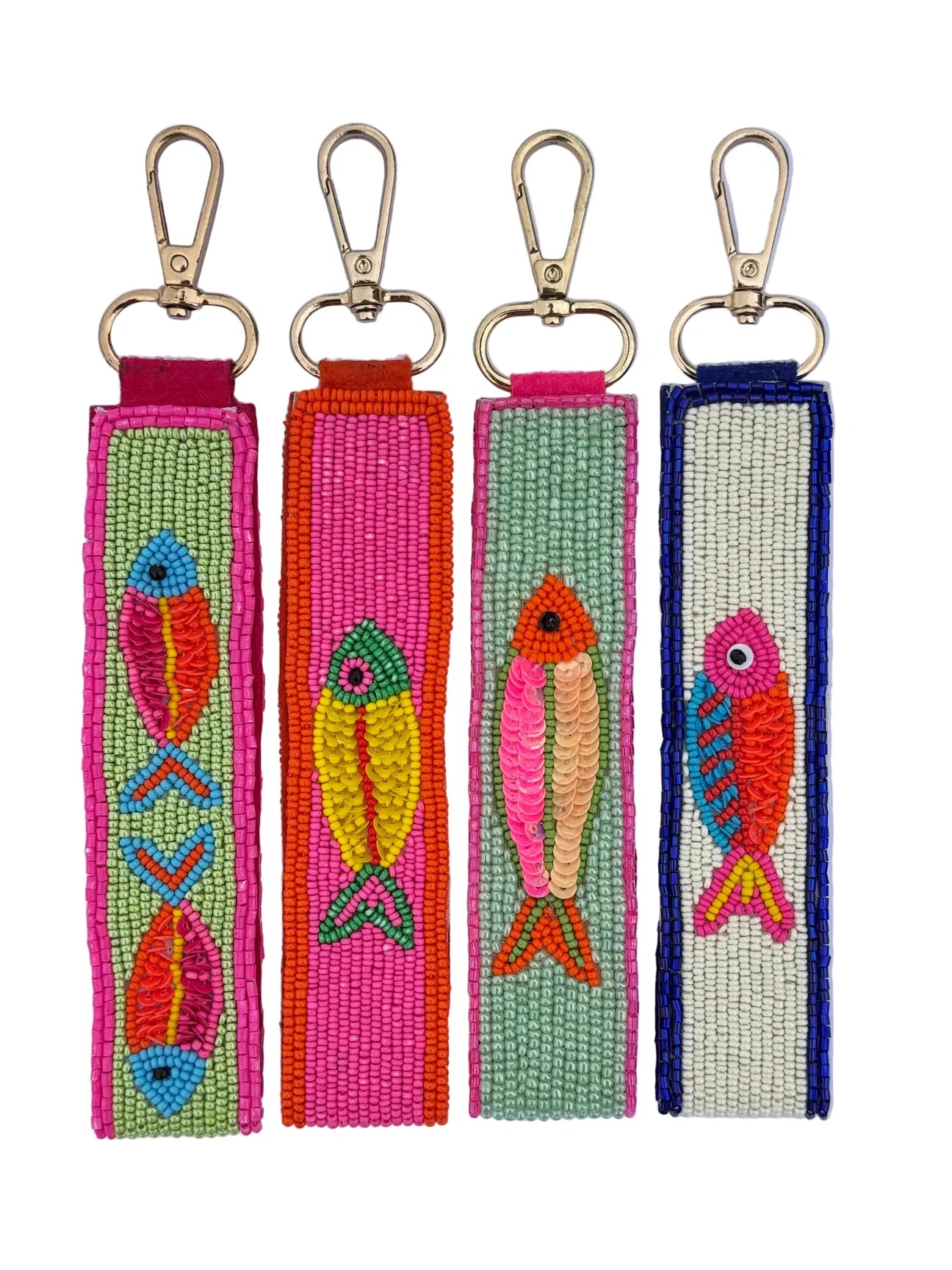 Bright Fish Beaded Keychain