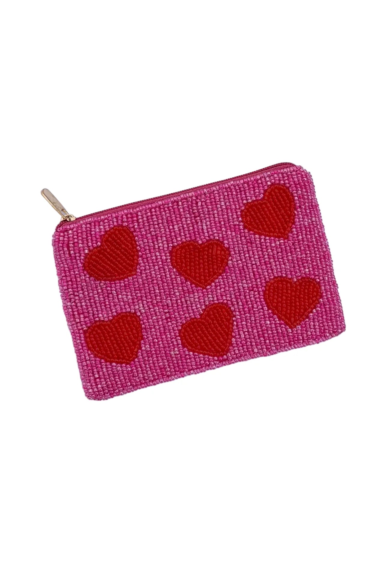 Love Hearts Beaded Coin Purse