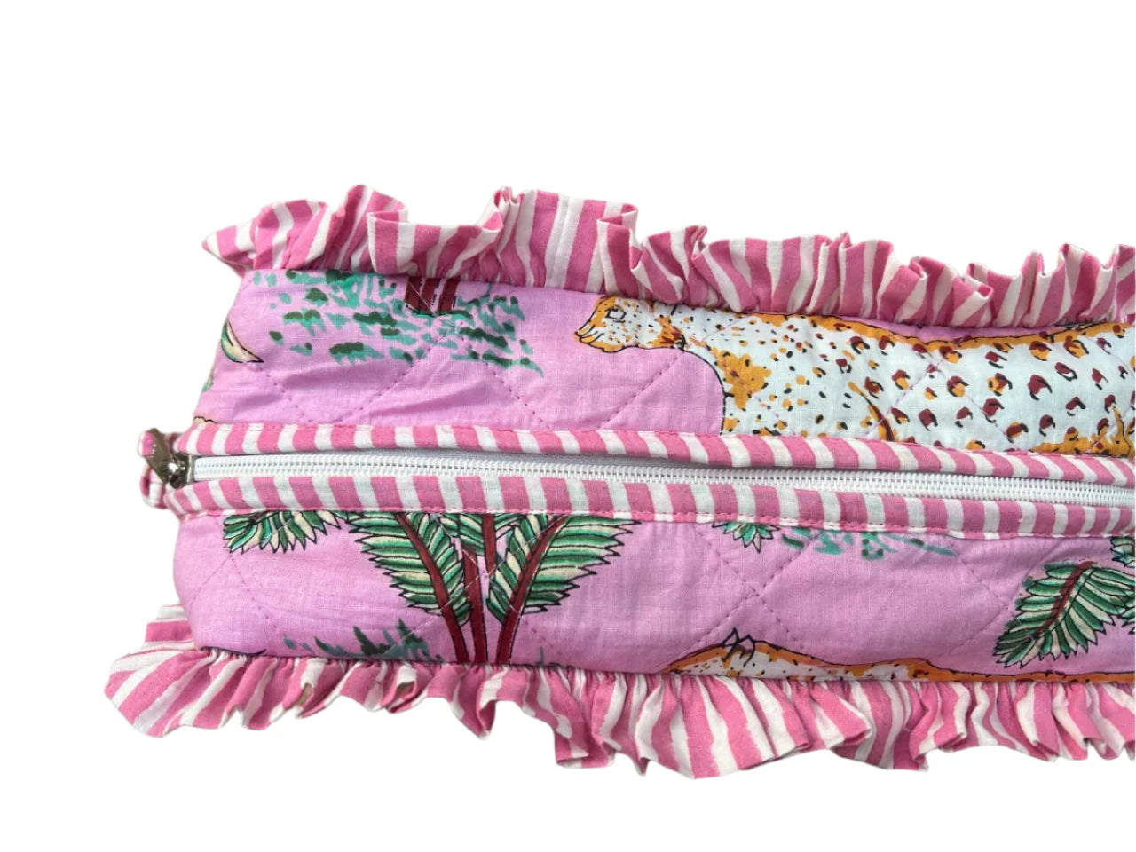 Cotton Cosmetic Bag - Pink Frill