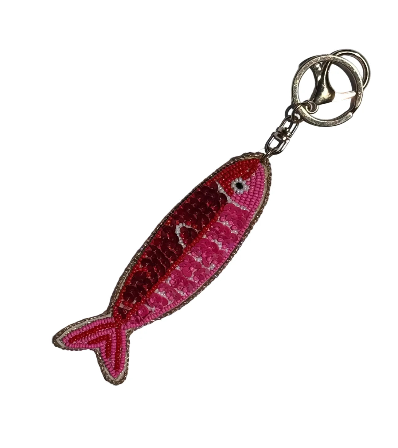 Tropical Fish Beaded Keyring