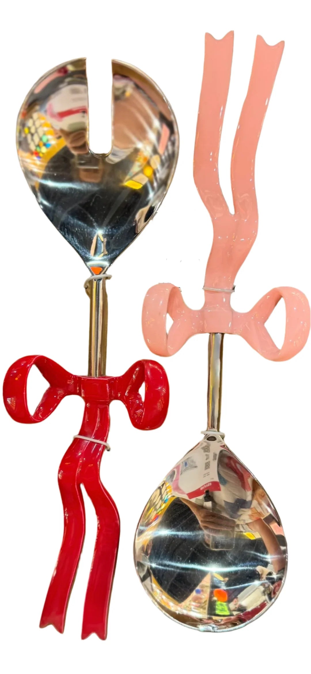 Pink and Red Bow Salad Servers