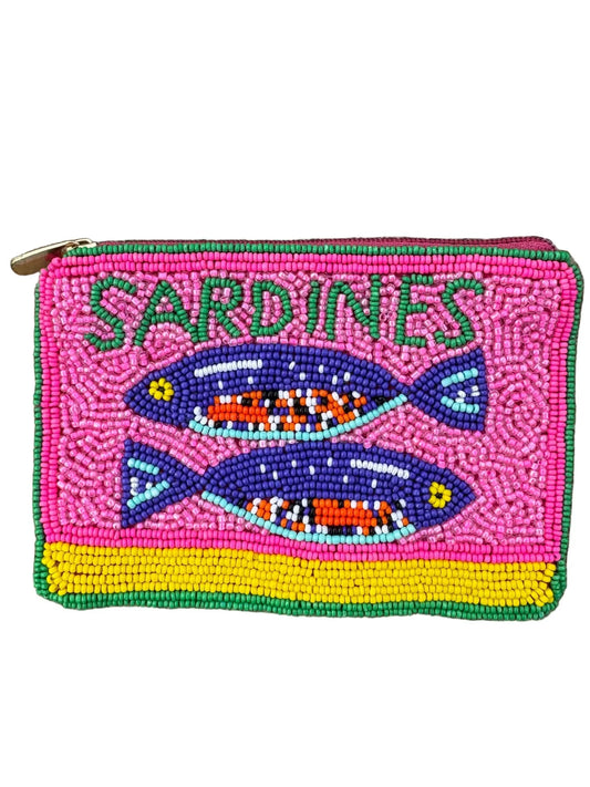 Sardines Beaded Coin Purse