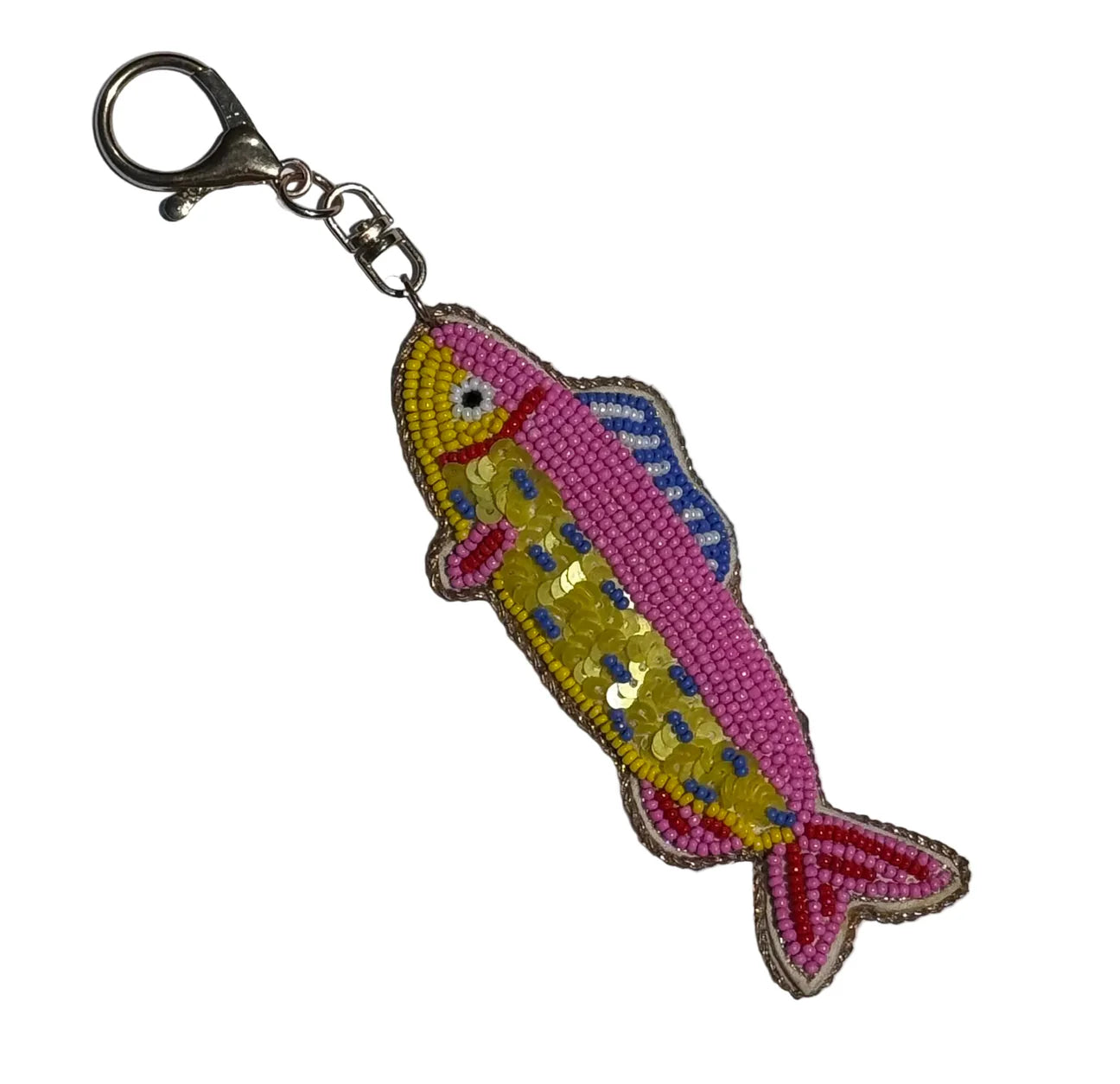 Tropical Fish Beaded Keyring