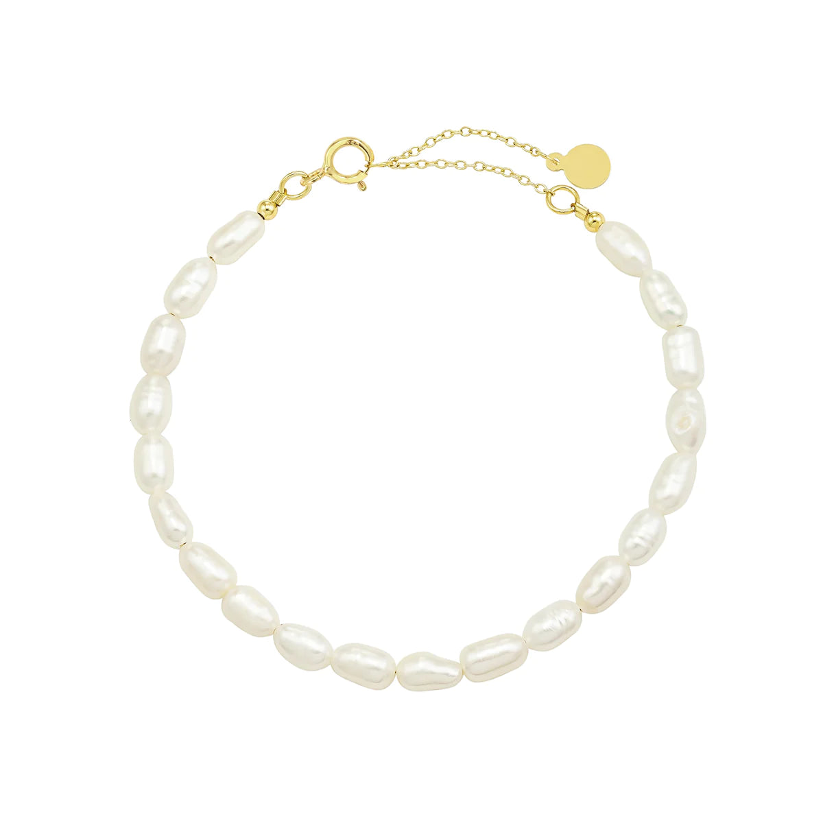 Gold Freshwater Baroque Pearl Bracelet