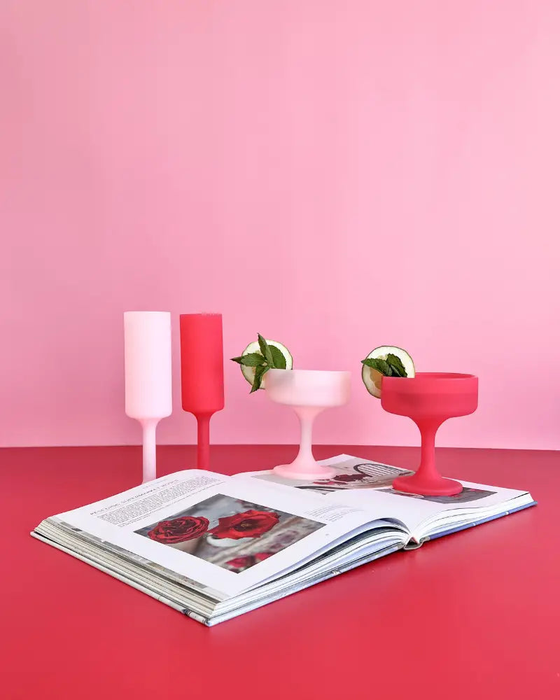 PORTER GREEN //  Mecc| Silicone Unbreakable Cocktail Glasses - Cherry + Blush