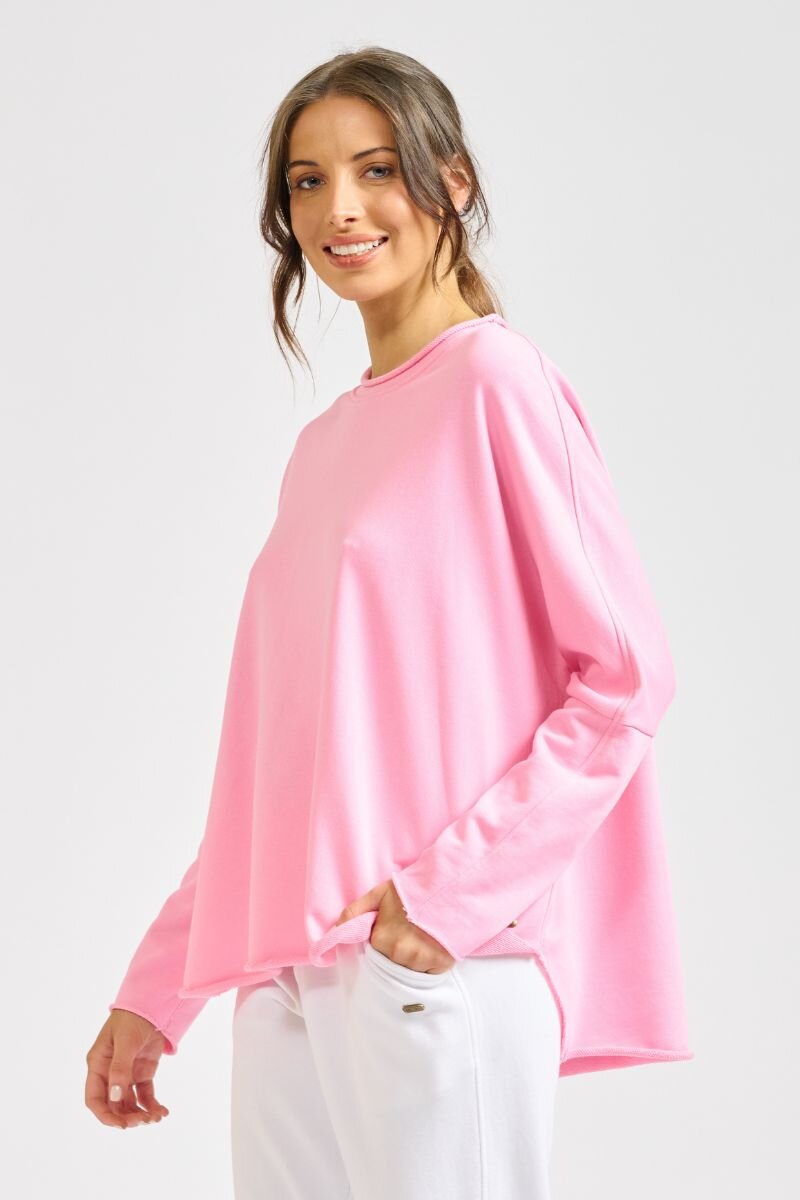 Raw Long Sleeve Sweatshirt - Bubblegum