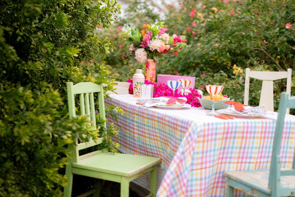 Candy Gingham Cotton Tablecloth