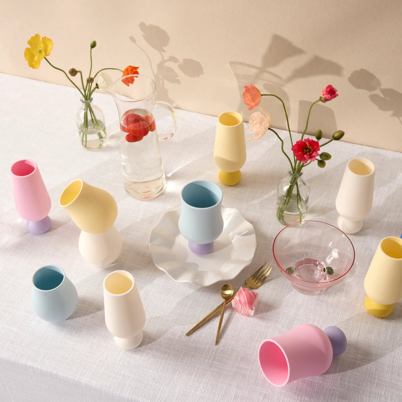 Unbreakable Silicone Bubble Goblet Set - (All Colours)