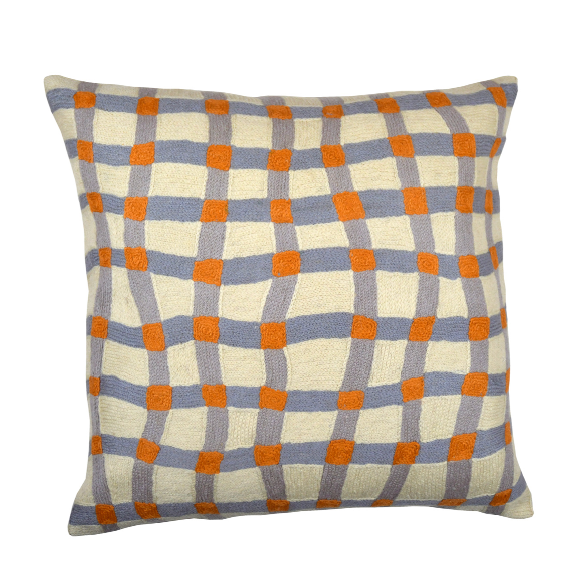 ELIZA PIRO DESIGNS | Blue Mustard Gingham Cushion