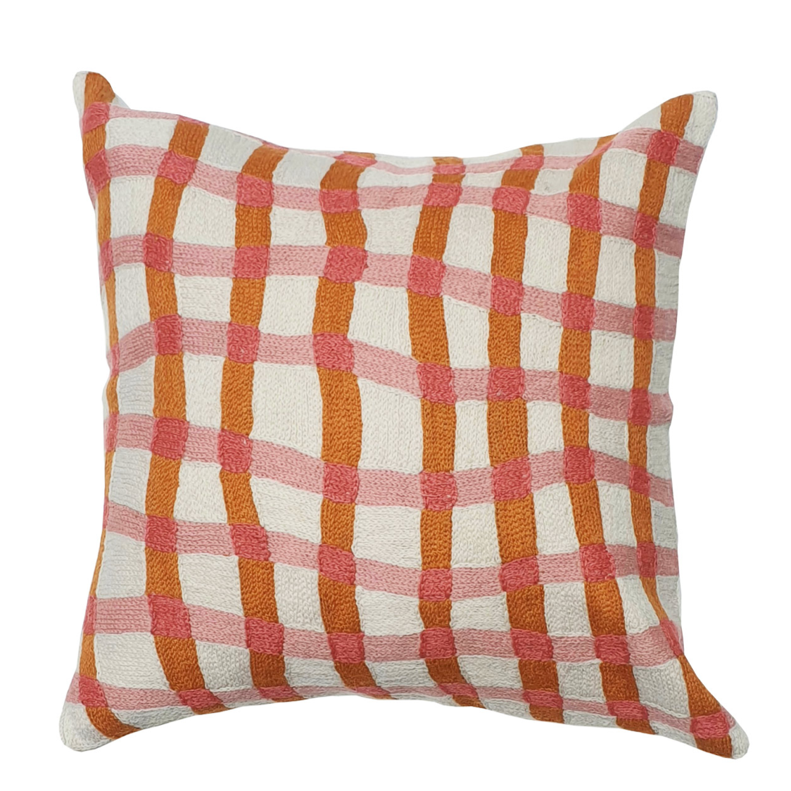 ELIZA PIRO DESIGNS | Coral Pink Gingham Cushion