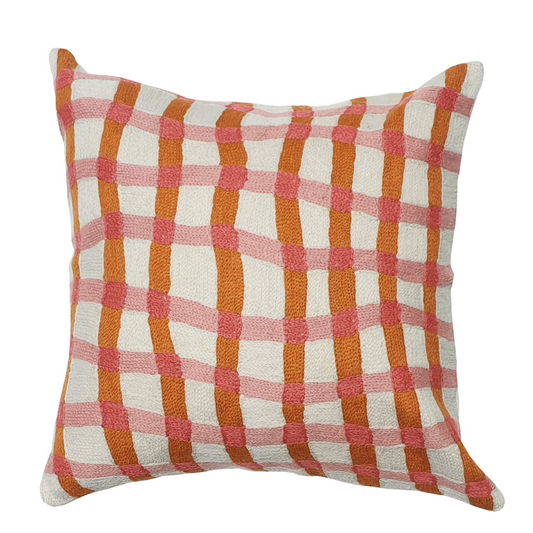 ELIZA PIRO DESIGNS | Coral Pink Gingham Cushion