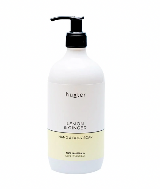 HUXTER // Hand & Body Soap - P/Yellow - Lemon & Ginger 500ml