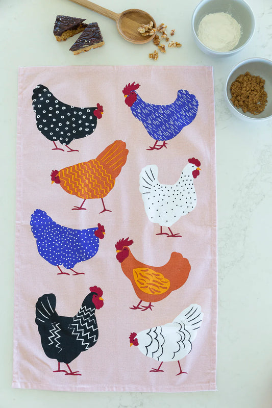 Tea Towel // Bright Hens