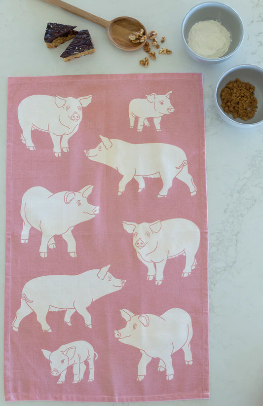 Tea Towel // Pigs